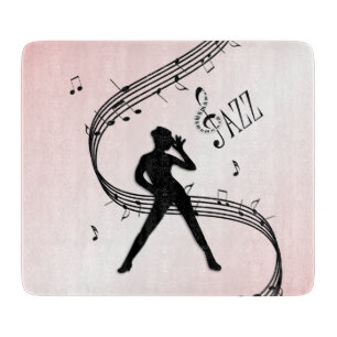 Jazz Dance Pink Music Cutting Board