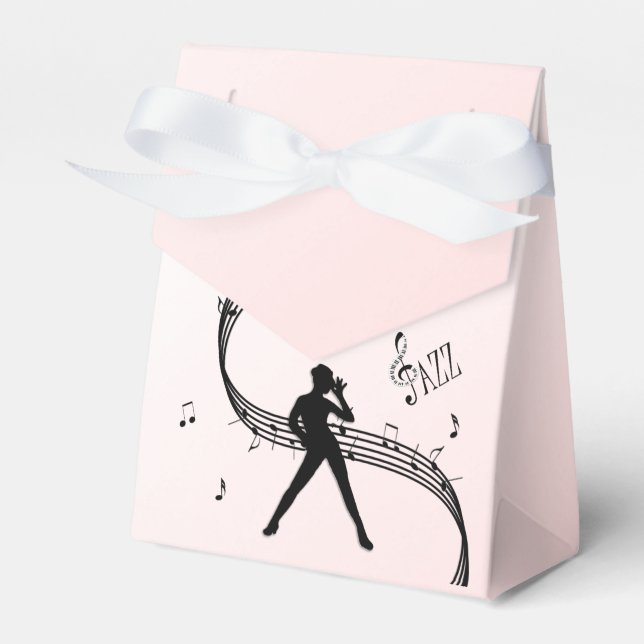 Jazz Dance Pink Music Favour Box (Front Side)