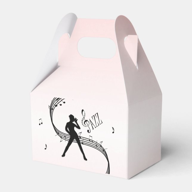 Jazz Dance Pink Music Favour Box (Front Side)