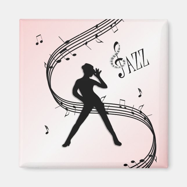 Jazz Dance Pink Music Magnet (Front)