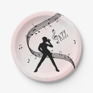 Jazz Dance Pink Music  Paper Plate