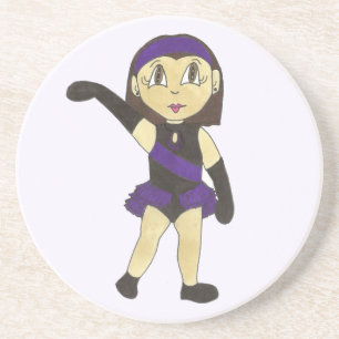 Jazz Dance Recital Purple Costume Girl Dancer Coaster
