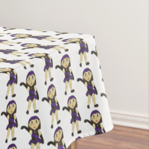 Jazz Dance Recital Purple Costume Girl Dancer Tablecloth