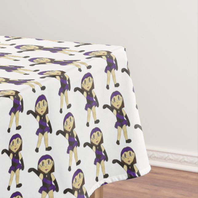 Jazz Dance Recital Purple Costume Girl Dancer Tablecloth (In Situ)