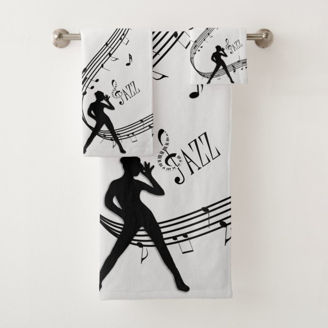 Jazz Dance Silver Bath Towel Set (Insitu)