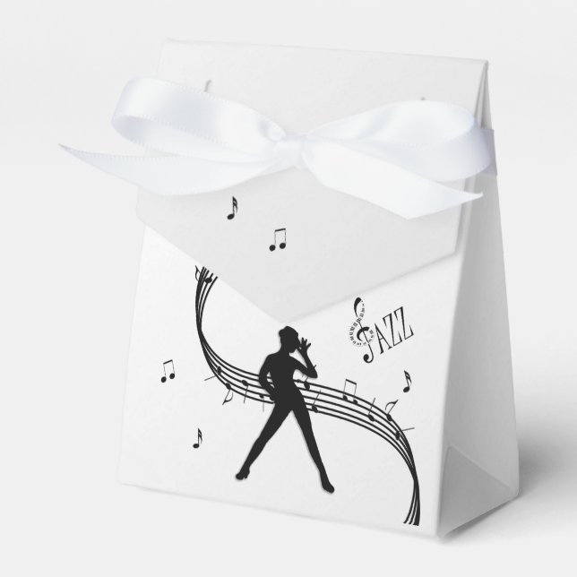 Jazz Dance Silver Favour Box (Front Side)