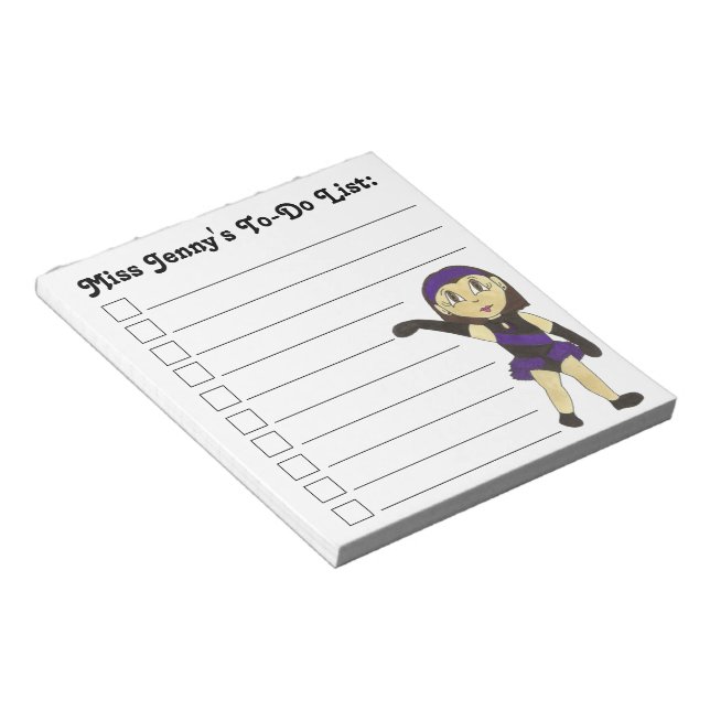 Jazz Dance Teacher To Do List Recital Gift Notepad (Angled)