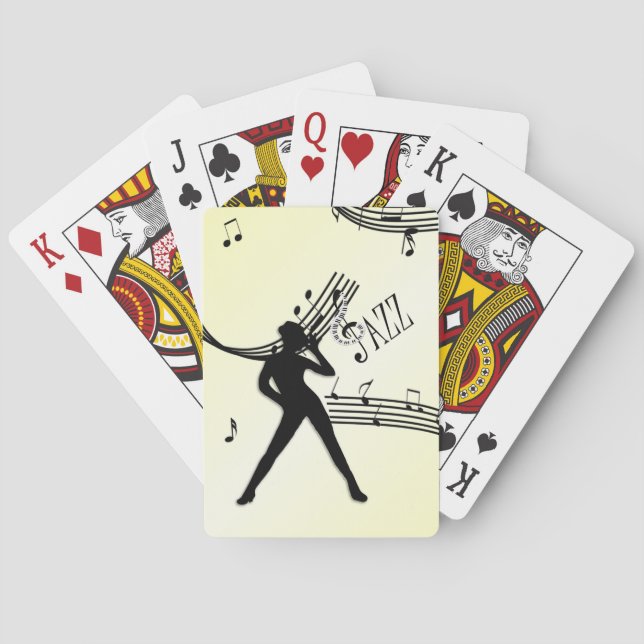 Jazz Dance Yellow Music Bicycle Playing Cards (Back)