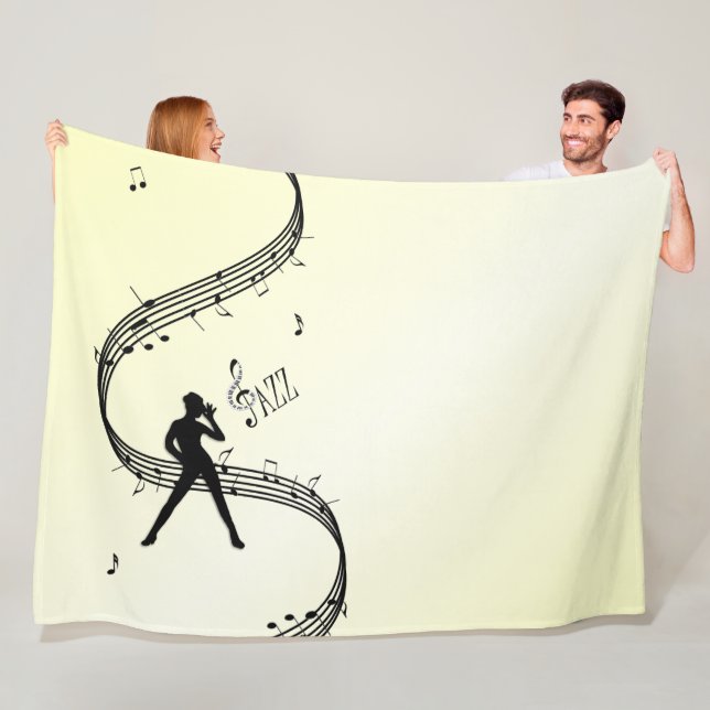Jazz Dance Yellow Music   Fleece Blanket (In Situ)