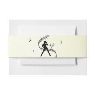 Jazz Dance Yellow Music Invitation Belly Band