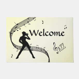 Jazz Dance Yellow Music Welcome Doormat