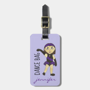 Jazz Dancer Personalised Dance Teacher Bag Purple Luggage Tag