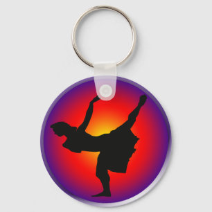 Jazz dancer silhouette key ring