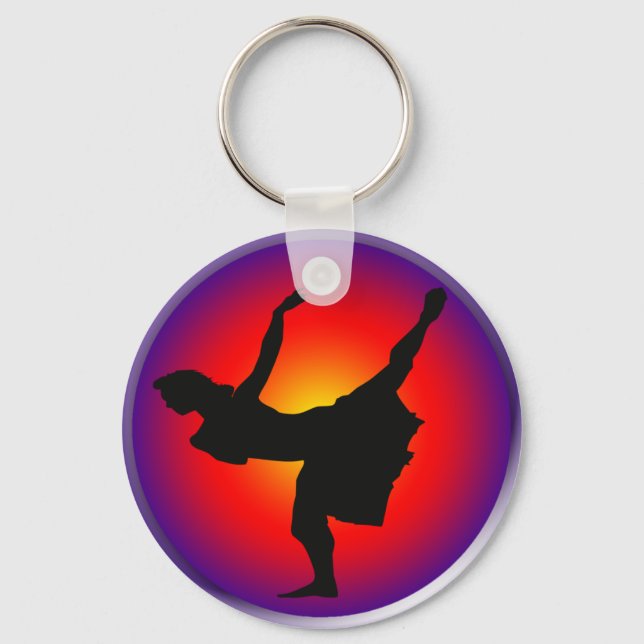 Jazz dancer silhouette key ring (Front)