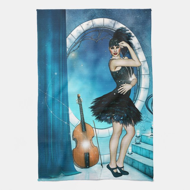 Jazz Dancer Tea Towel (Vertical)