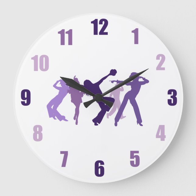 Jazz Dancers Illustration Large Clock (Front)
