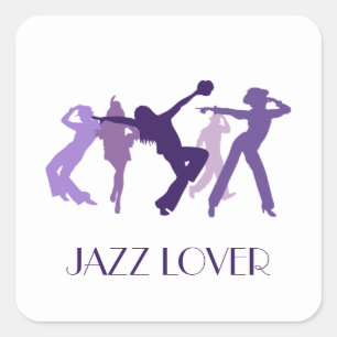 Jazz Dancers Illustration Square Sticker