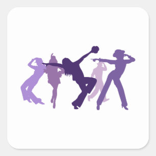 Jazz Dancers Illustration Square Sticker
