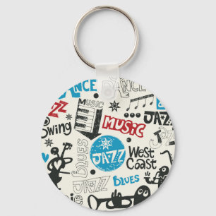 Jazz Doodle: Eclectic Music Mix Key Ring