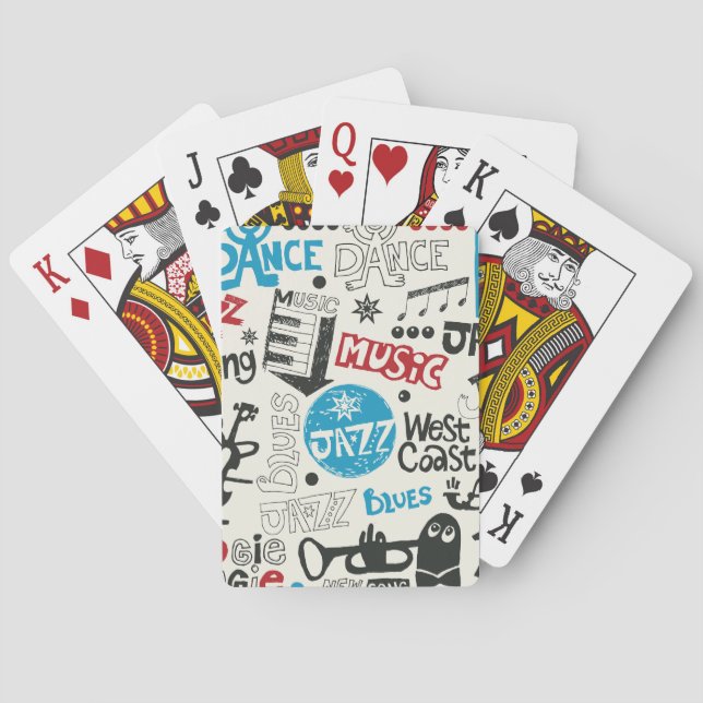 Jazz Doodle: Eclectic Music Mix Playing Cards (Back)