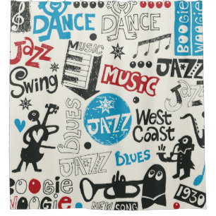 jazz doodle mix shower curtain