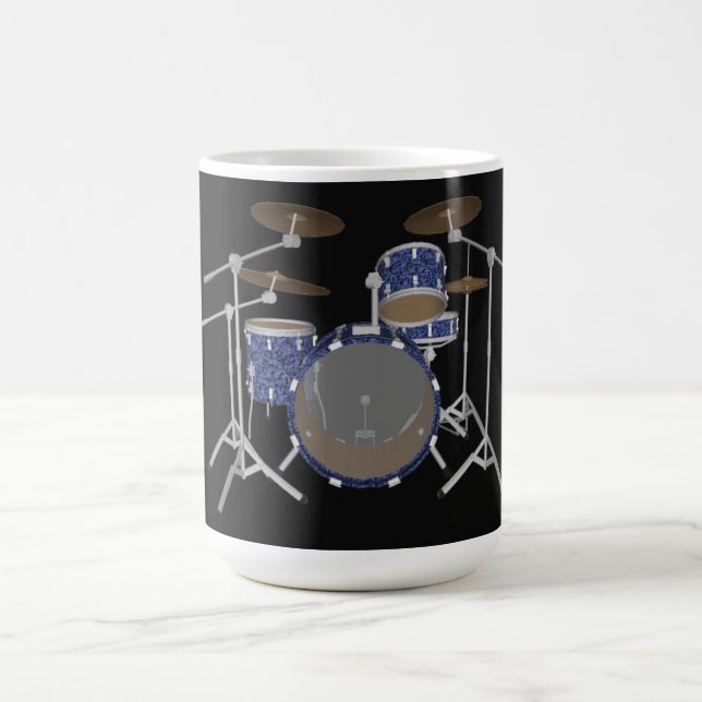 Jazz Drum Kit: Custom Blue Drums Set: Coffee Mug (Center)
