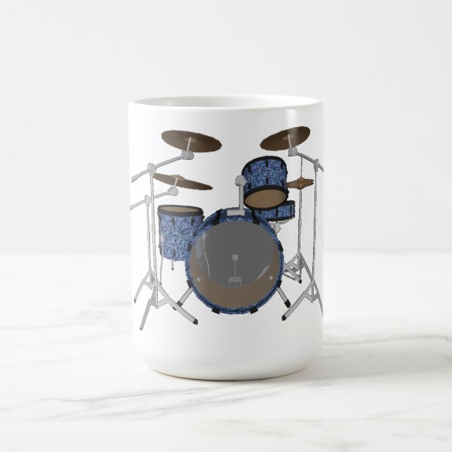 Jazz Drum Kit: Custom Blue Drums Set: Coffee Mug (Center)