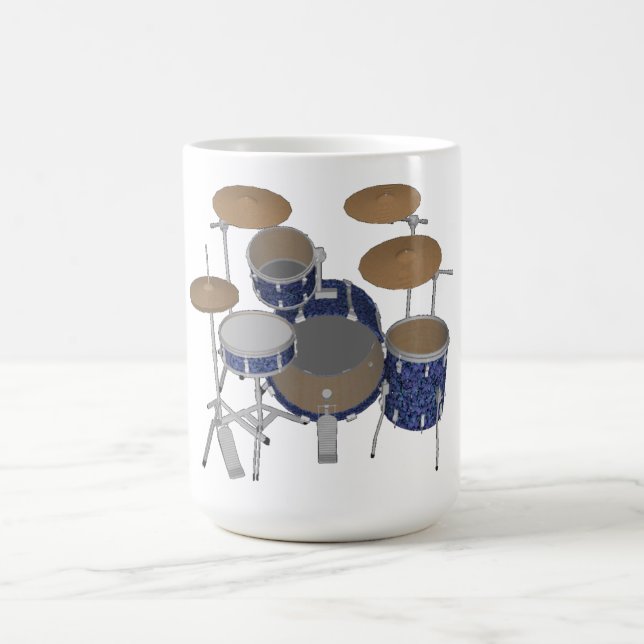 Jazz Drum Kit - Custom Blue Drums Set: Coffee Mug (Center)
