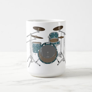 Jazz Drum Kit: Custom Green Drums Set: Coffee Mug
