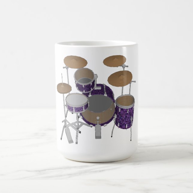 Jazz Drum Kit: Custom Violet Drums Set: Coffee Mug (Center)