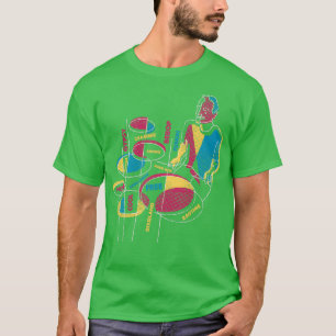 Jazz Drummer with Jazz Genres  T-Shirt