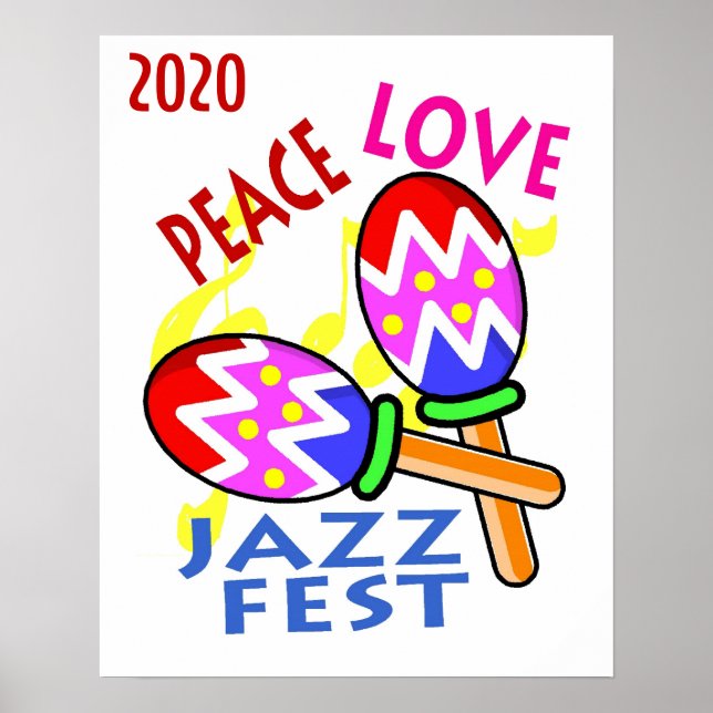 Jazz Fest 2020 Peace Love Poster (Front)