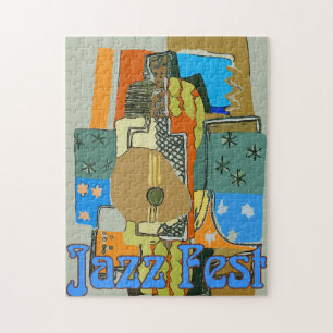 Jazz Fest Abstract Musical Instraments Jigsaw Puzzle