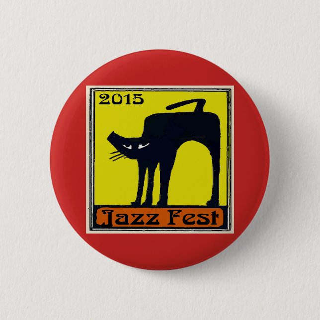 Jazz fest Black Cat 2015 6 Cm Round Badge (Front)
