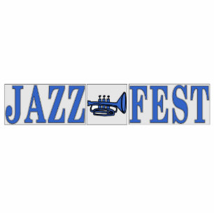 Jazz Fest Blue Horn & Letters Standing Photo Sculpture