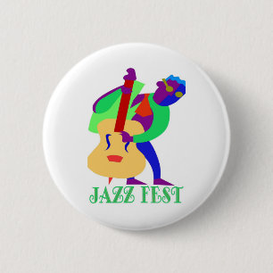 Jazz Fest Blues Man 6 Cm Round Badge