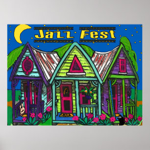Jazz Fest Cottages Orleans Poster