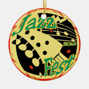 Jazz Fest Guitar 2012 Ceramic Tree Decoration
