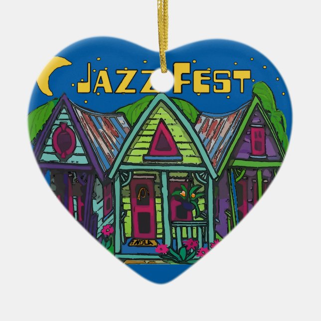 Jazz fest House Ceramic Ornament (Front)