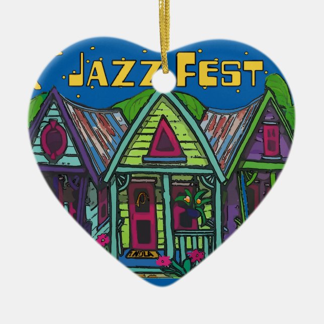 Jazz fest House Ceramic Ornament (Front)