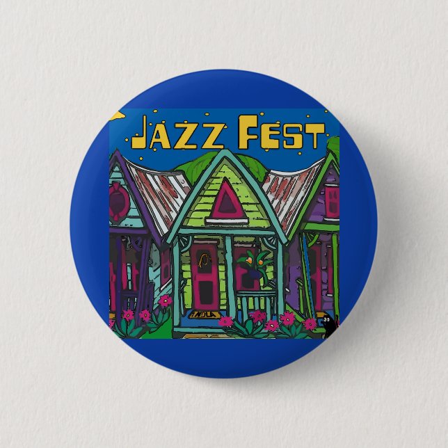 Jazz fest Houses 6 Cm Round Badge (Front)