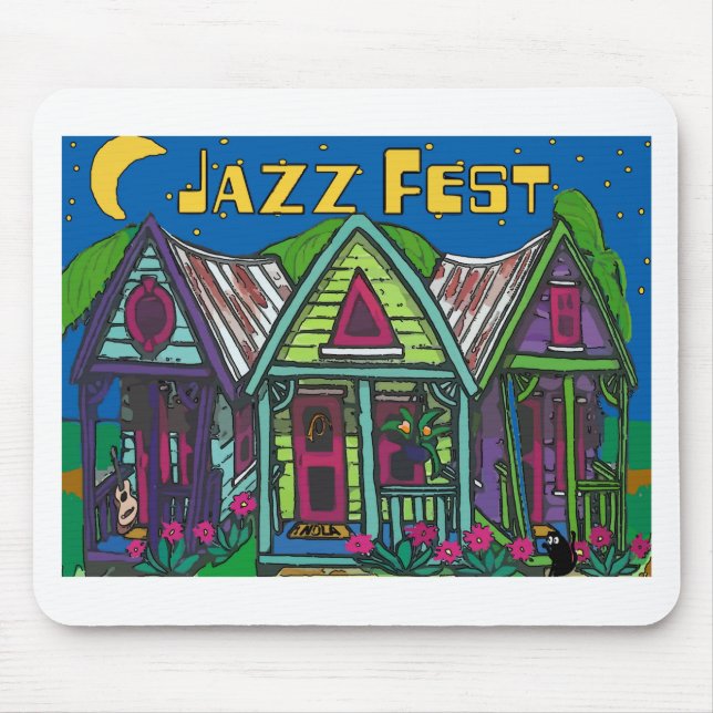 Jazz fest Houses Mouse Mat (Front)