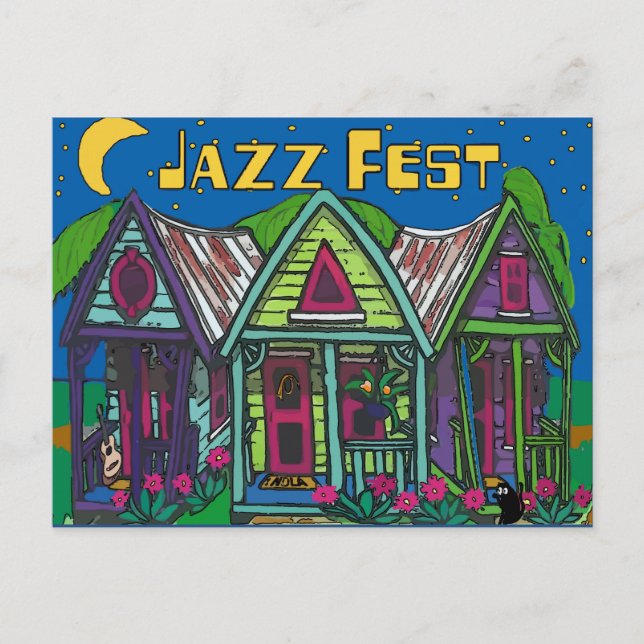 Jazz Fest Houses Postcard (Front)