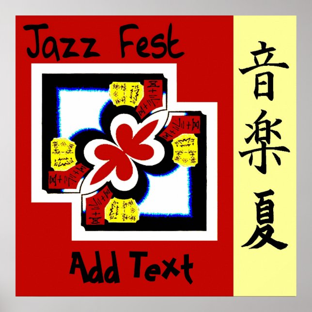 Jazz Fest Kanji, add text, Poster (Front)