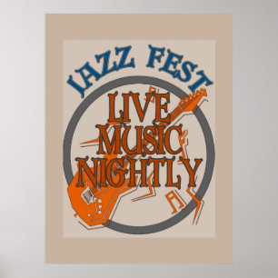 Jazz Fest Music Nightly, add text Poster