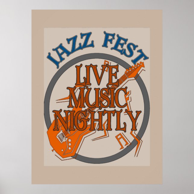 Jazz Fest Music Nightly, add text Poster (Front)