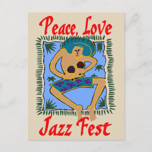 Jazz fest, Peace Love, Rasta Man Postcard