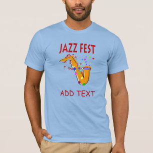 Jazz Fest Sax, add name T-Shirt
