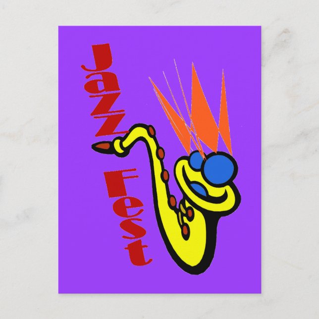Jazz Fest Sax Postcard (Front)
