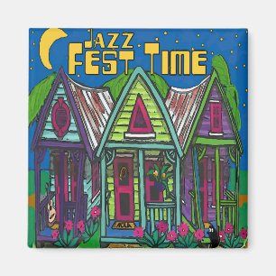 Jazz Fest Time Houses Magnet